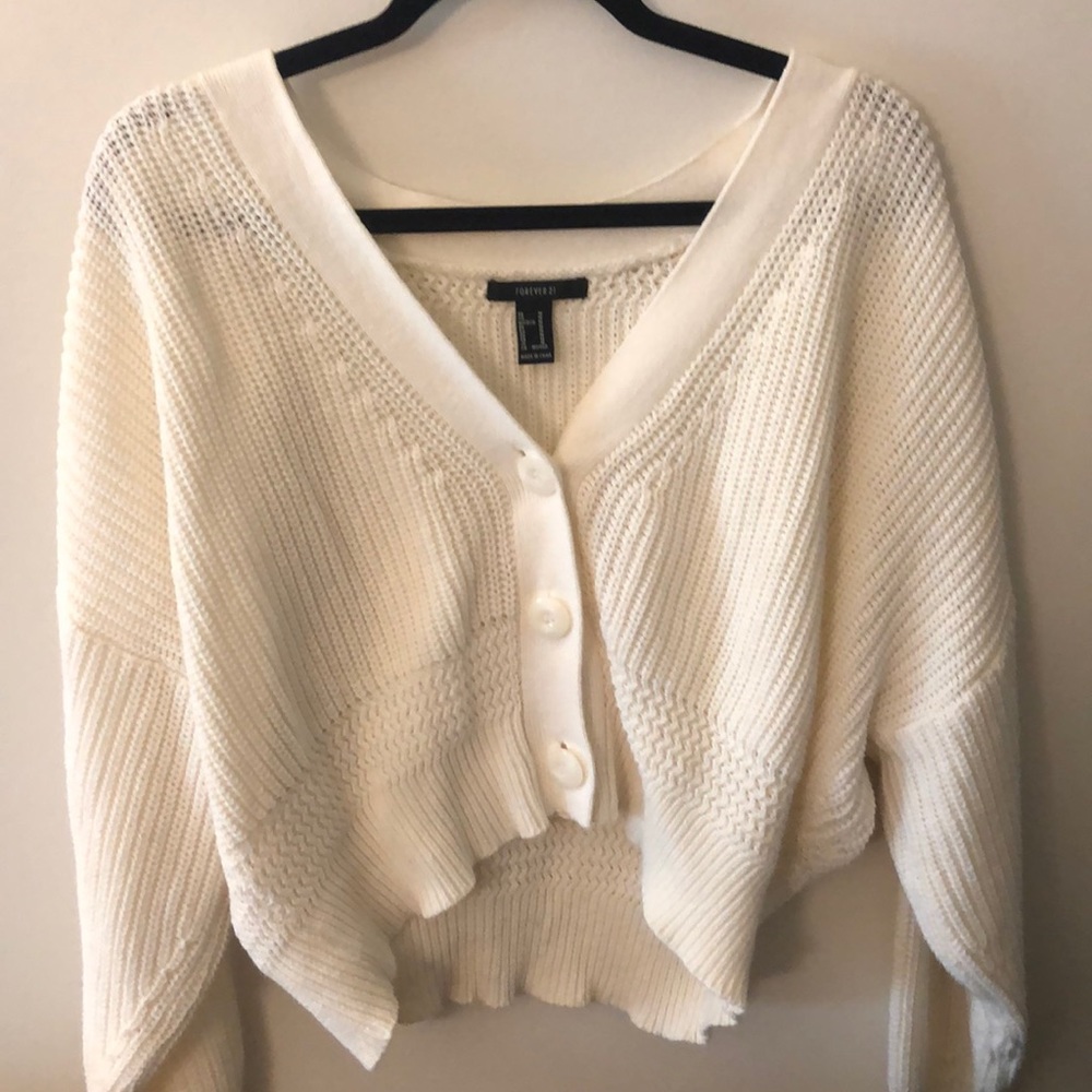 Cream Crop-Top Sweater